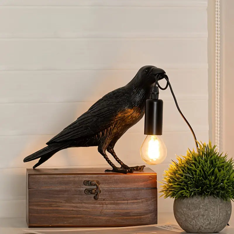 1pc Gothic LED USB Crow Lamp - With Antique Metal Claw