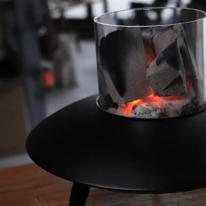 Space Black Flying Saucer Courtyard Charcoal Stove