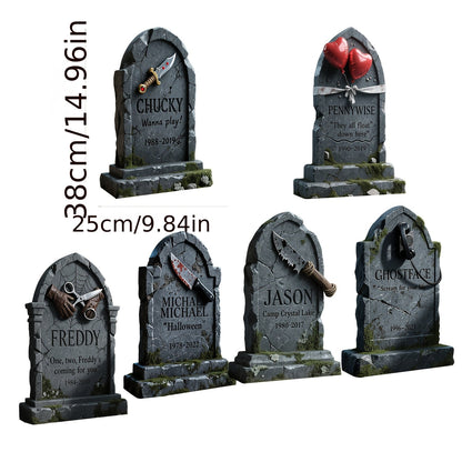 Halloween Tombstone Yard Signs Decor (6pcs)