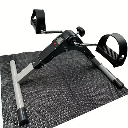 Foldable Mini Fitness Car with Display Screen - Black