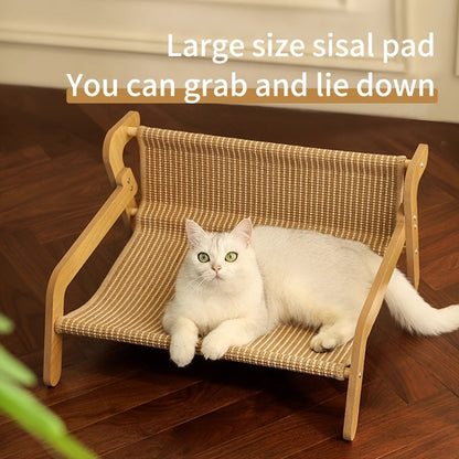 Cat Scratcher Hammock Linen Lounge Chair
