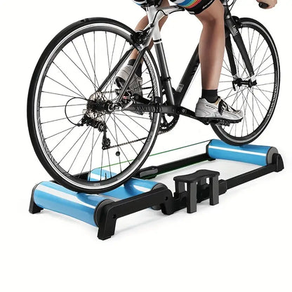 Quiet Indoor Cycling Trainer Rollers - Adjustable Resistance(Blue)