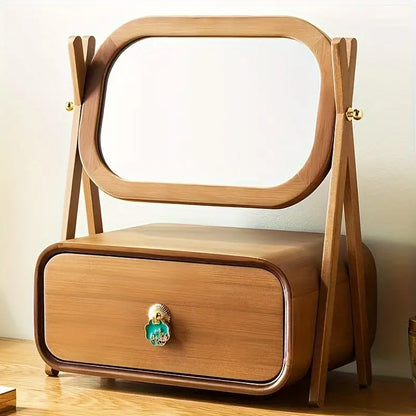 Classic High-Definition Makeup Mirror with Drawer