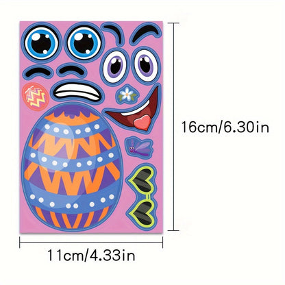 8pcs Easter Cartoon Stickers Waterproof for Journals & Laptops