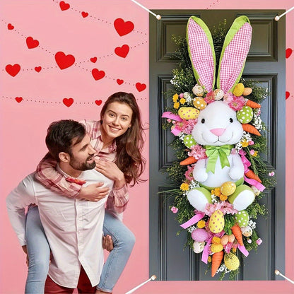 2D Flat Easter Bunny Wall Hanging Decoration