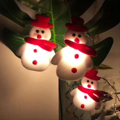 Charming LED Snowman String Lights for Festive Christmas Decor - Set of 10 Lights (5.4ft/1.65m)