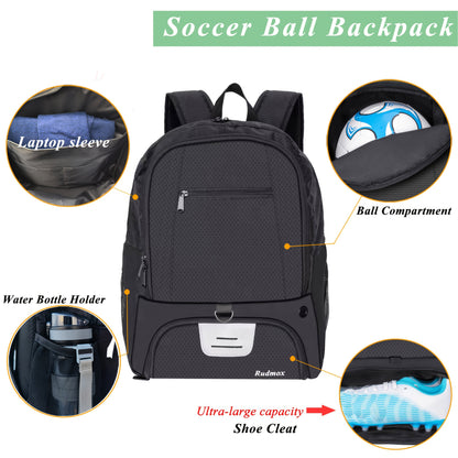 Sports Backpack with Ball & Shoe Compartment