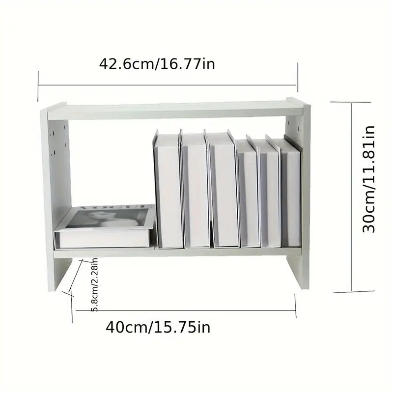 Modern Wood Desk Bookshelf - Office Desk Storage Rack