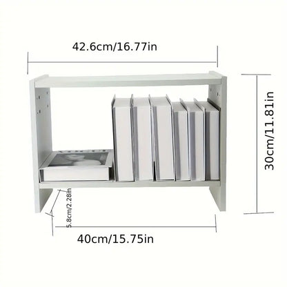 Modern Wood Desk Bookshelf - Office Desk Storage Rack