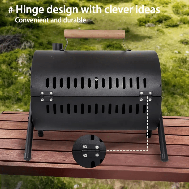 Portable Double-Sided Charcoal BBQ Grill with Foldable Design