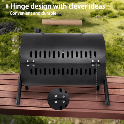 Portable Double-Sided Charcoal BBQ Grill with Foldable Design