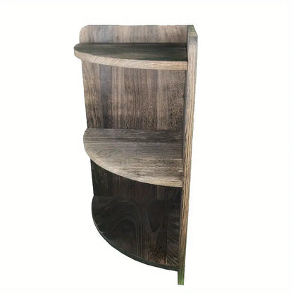 Vintage Solid Wood Corner Cabinet - Multi-Layer Sundries Organizer