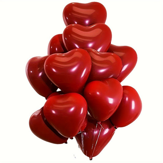 Set of 20 Red Heart Balloons 25cm