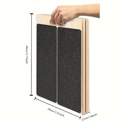Adjustable Fitness Wooden Slant Board for Calf Stretching & Squats(Brown)