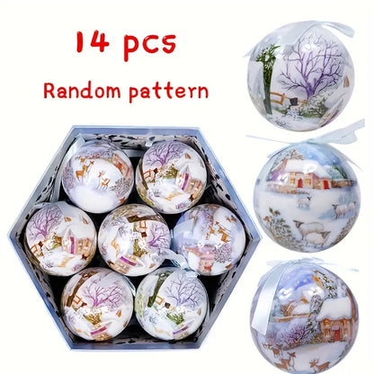 Joyful Jingle: 14-Piece Christmas Tree Ball Ornament Set