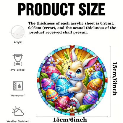 Easter Bunny Suncatcher Round Acrylic Hanging Sign