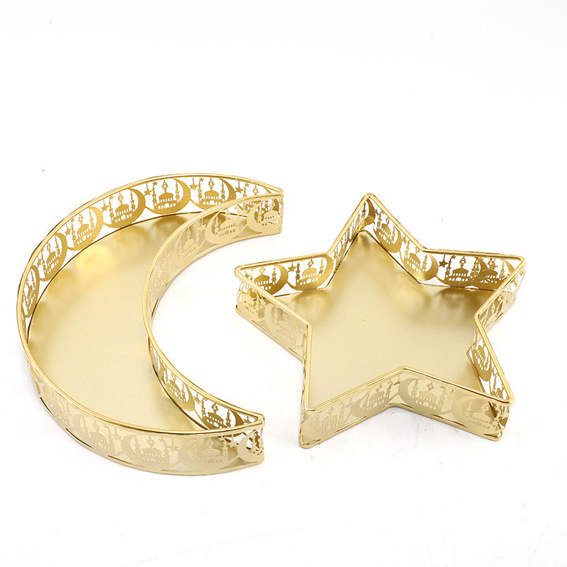 2pcs Ramadan Iron Serving Trays Set for Desserts