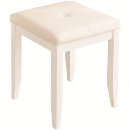 Minimalist White Dressing Stool - Bedroom Makeup Chair