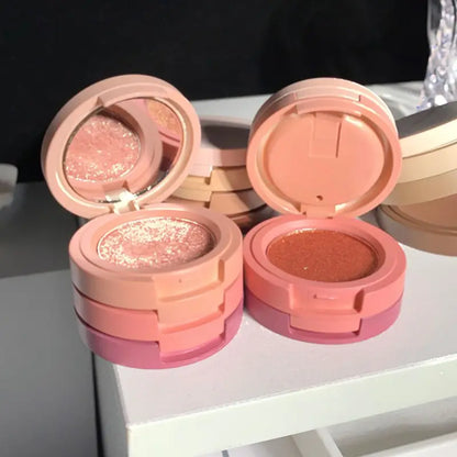 3 layers Earth Tone Matte Glitter Sequins Eyeshadow Palette Box