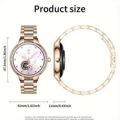 Golden Wireless Call Smart Watch for Women - Multi-Sports Modes & Voice Assistant
