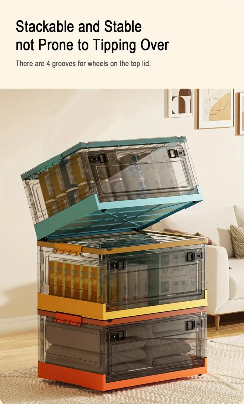 Stay organized with style using this roomy, stackable storage container