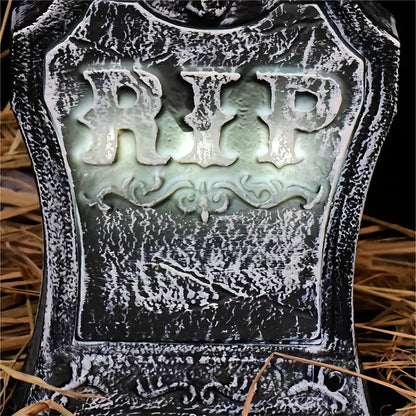Haunted Resin Tombstone: Illuminated Graveyard Décor with LED Lights