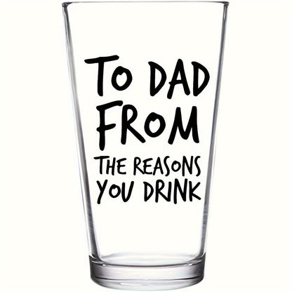 Large 500ml U-Shaped Glass Beer Cup with Letter Print