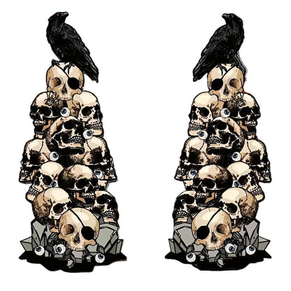 Halloween Skull & Crow Yard Stakes Outdoor Decor