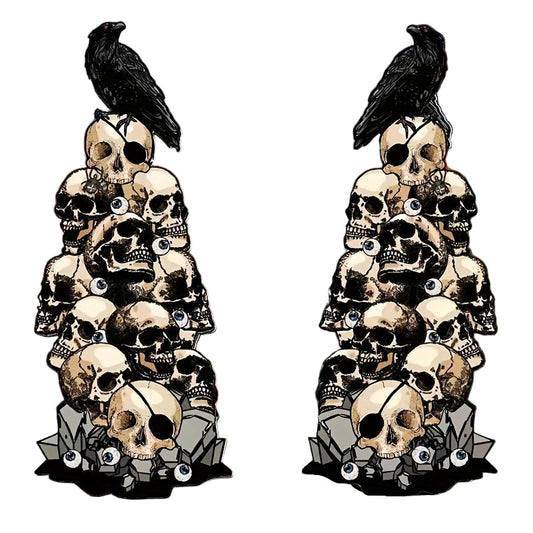 Halloween Skull & Crow Yard Stakes Outdoor Decor