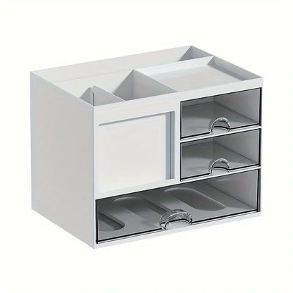 Modern White Desktop Office Desk Storage Box with Drawers - Rust Resistant