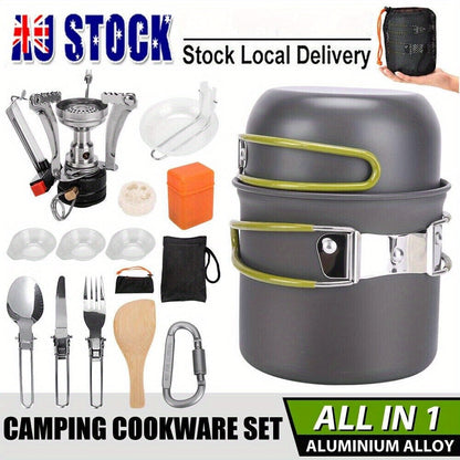 Camping Cookware Set with Foldable Pot & Skillet