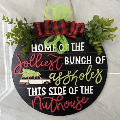 Welcome Guests with 1pc Christmas Wooden Door Sign