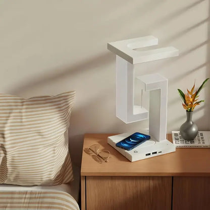 Floating Desk Lamp With Wireless Charging And USB Output Port