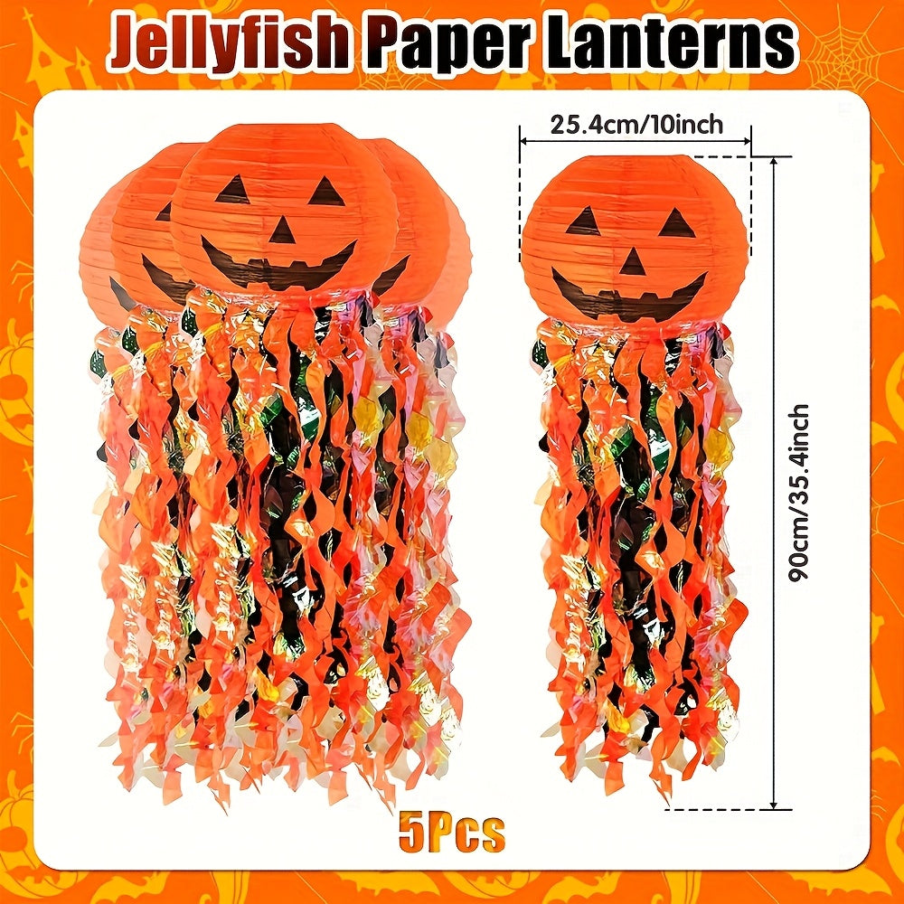 Halloween Pumpkin Paper Lanterns Party Decoration (5pcs)