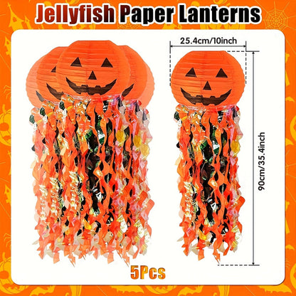 Halloween Pumpkin Paper Lanterns Party Decoration (5pcs)