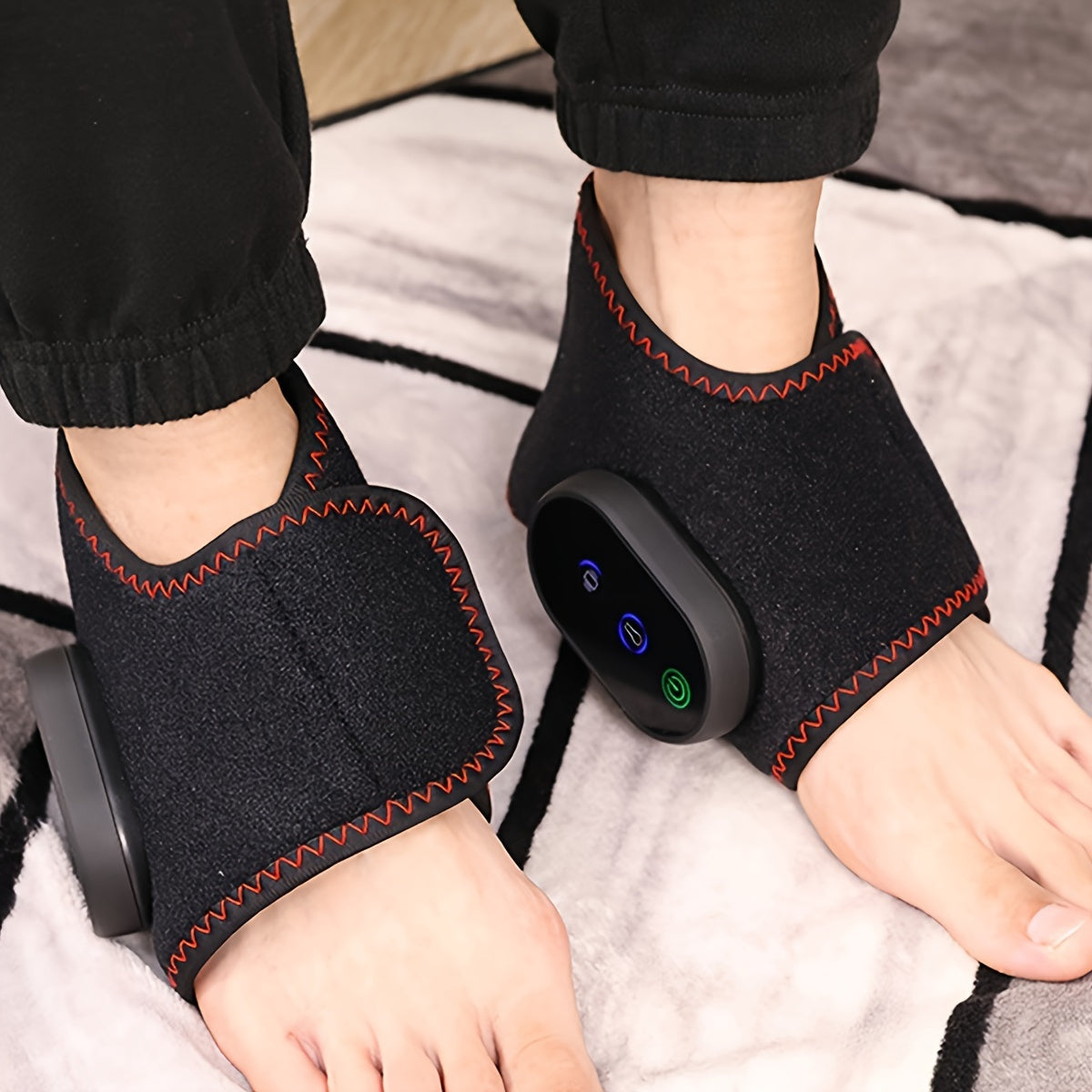 Heated Ankle Massager Pair with 3 Vibration Modes