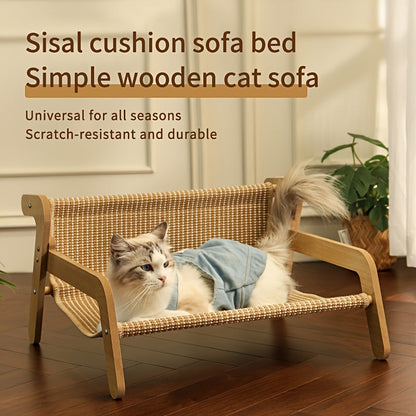 Cat Scratcher Hammock Linen Lounge Chair
