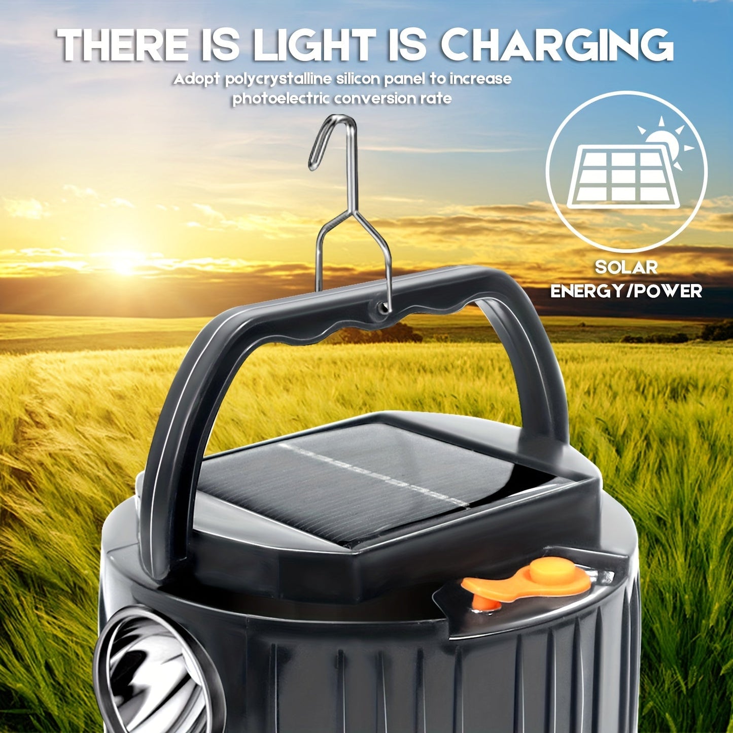 Solar Rechargeable Camping Light Outdoor LED Lamp