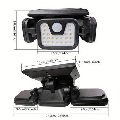 Outdoor Solar Wall Light with Motion Sensor & Foldable Design