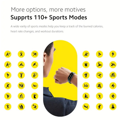 Smart Band Black - Fitness Tracker with Social Media Notifications