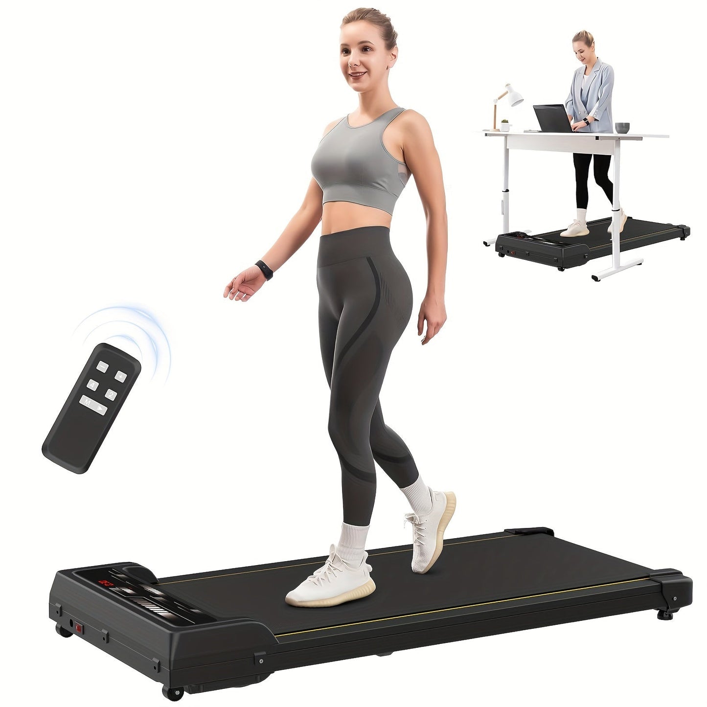 Under Desk Walking Pad - Home Gym Office Fitness Equipment(Black)