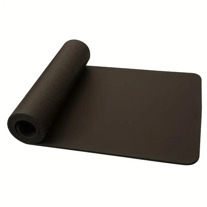 Premium 0.8cm Thick Black Yoga Mat with Carry Strap