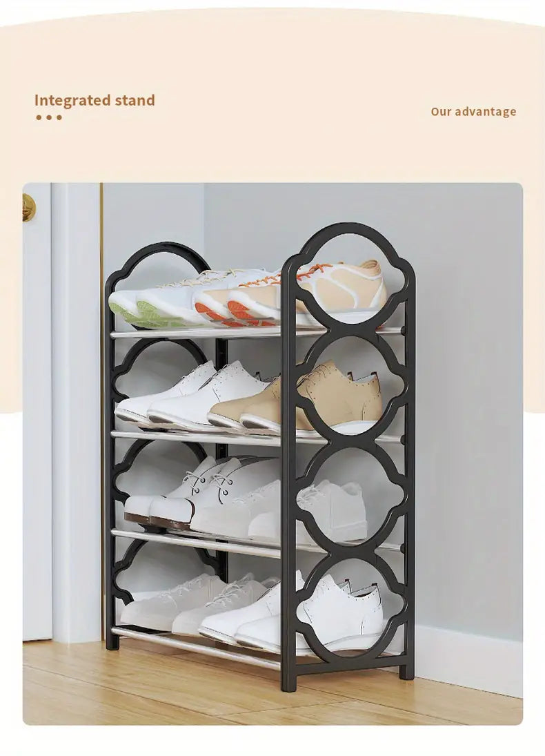 Step up your organization game with this stylish and functional shoe rack
