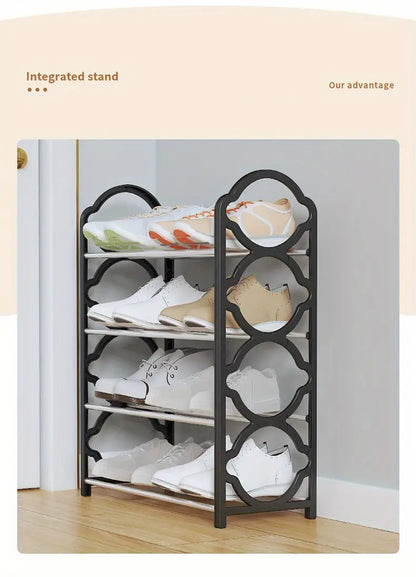 Step up your organization game with this stylish and functional shoe rack