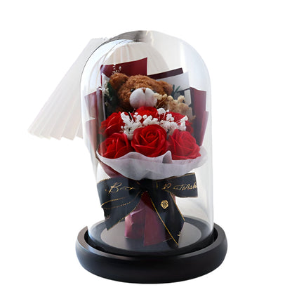 Rose Soap Bouquet & Bear Gift for Special Occasions