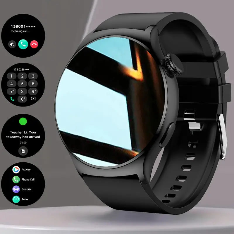 Black Silicone Smart Watch with Wireless Call and Sports Mode