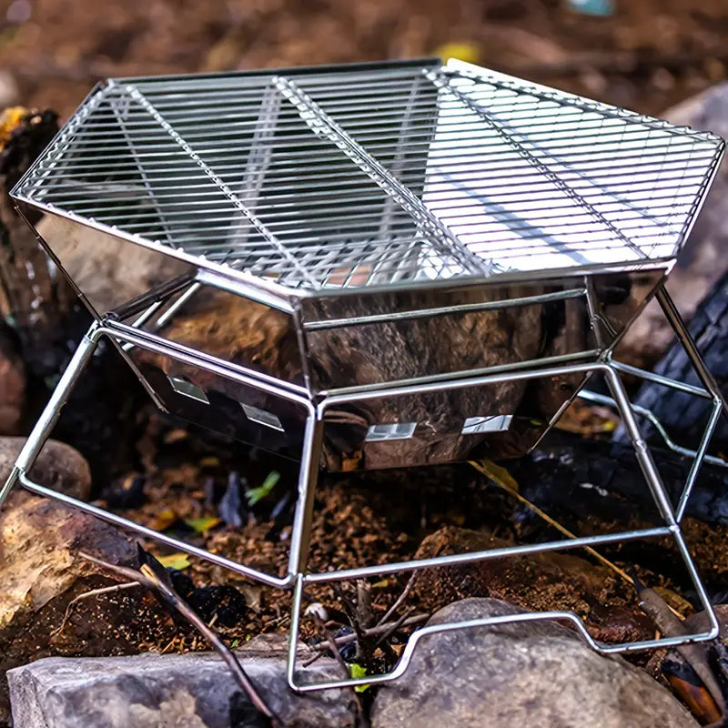 Hexagonal Stainless Steel Wood Stove