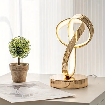 Space-themed USB Bedside Table Lamp - Golden