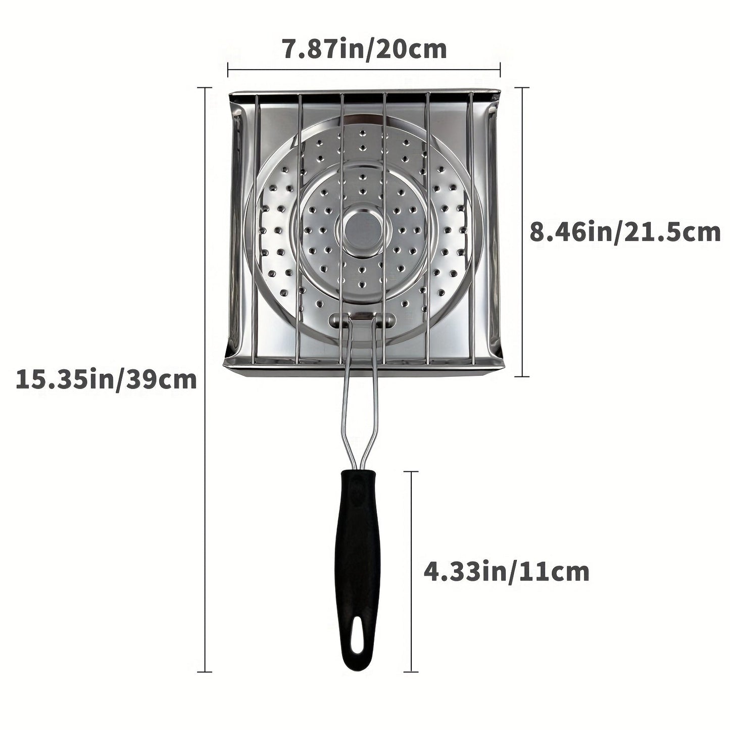 Stainless Steel Stove Top Toaster with Foldable Handle