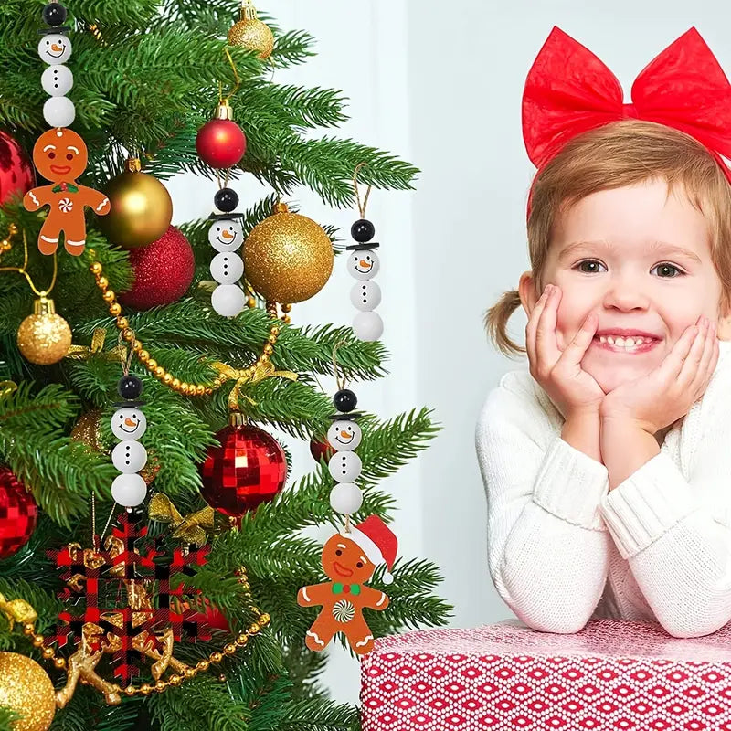 DIY Christmas Snowman Wooden Beads Kit - 100pcs